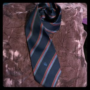 Classic DIOR thin tie Navy Blue, LT Blue, Red silk